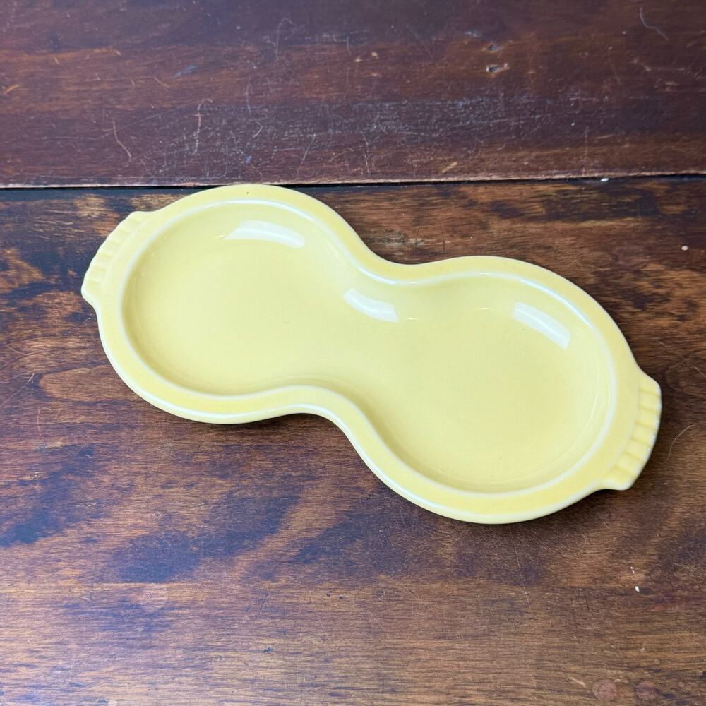 FiestaWare Creamer Sugar Tray ONLY Figure 8 Dish 10" Light Yellow‎ 1986 - 2002